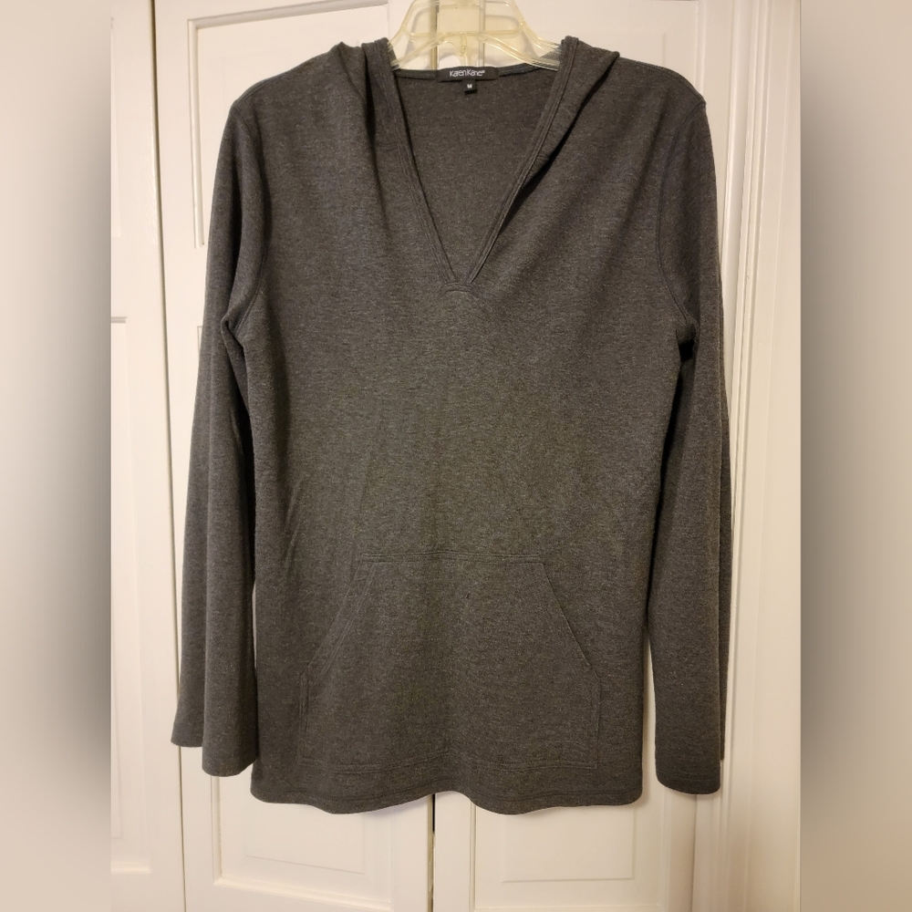 Karen Kane Charcoal Long Sleeve Hoodie Size Meduim EUC